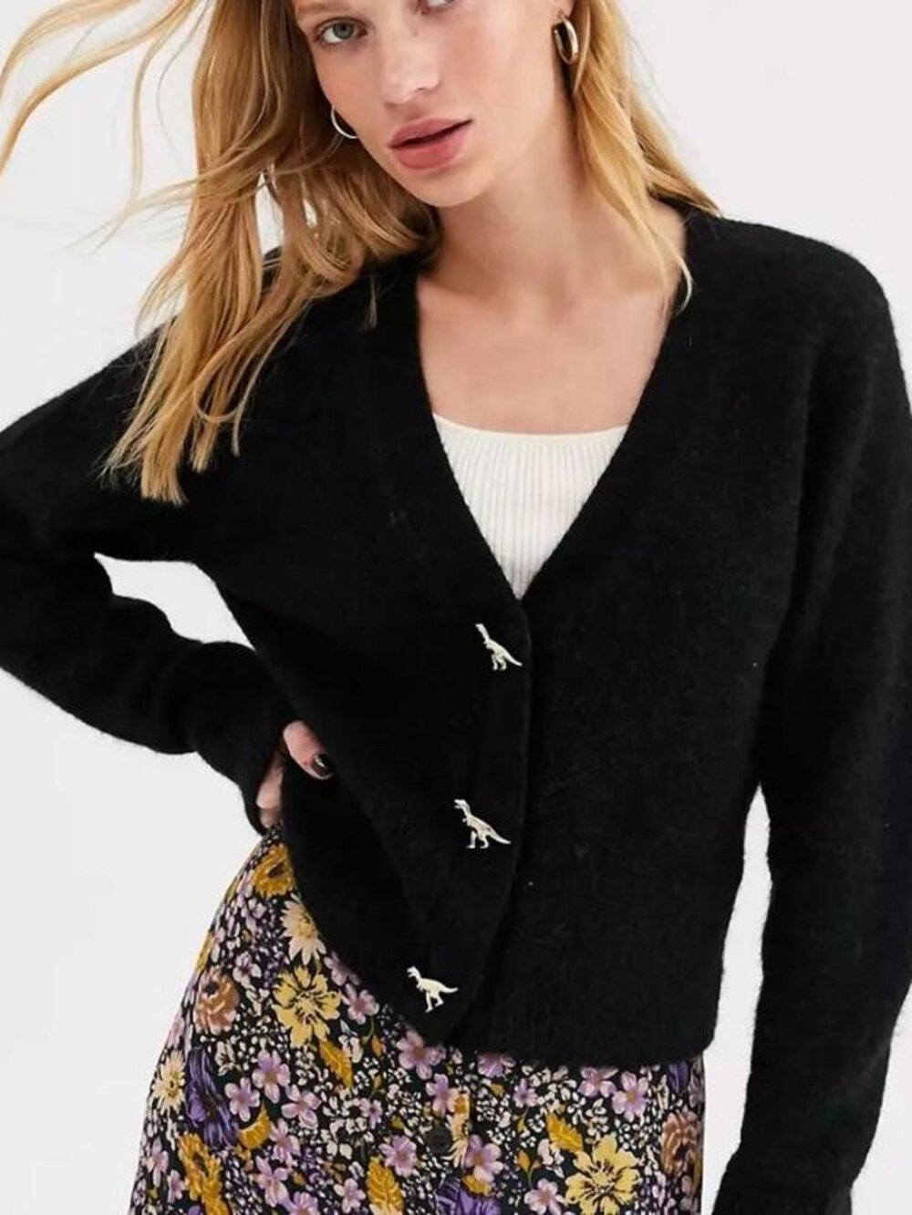 & Other Stories Dinosaur Button Cardigan